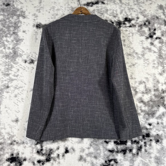 Chicos Jacket Womens‎ Size 1 Gray 3 Button Office Career Stretch Heathered - Picture 2 of 9